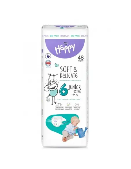 Couches Happy Taille 6 (16+kg) 48 unités Couches Bébé - Happy
