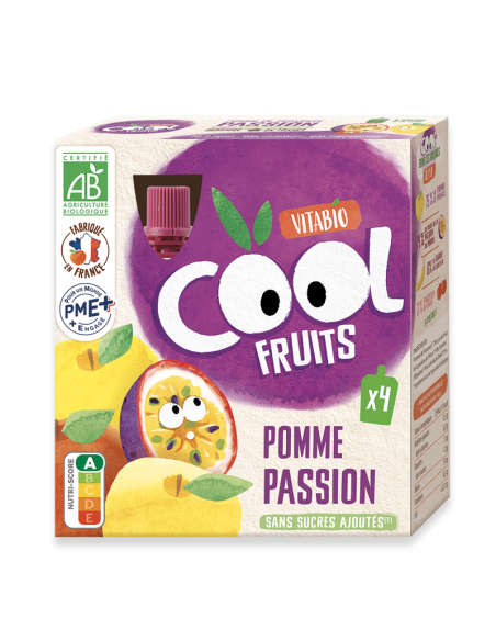Vitabio Gourdes Pomme Passion Cool Fruits Céréales & Compotes 