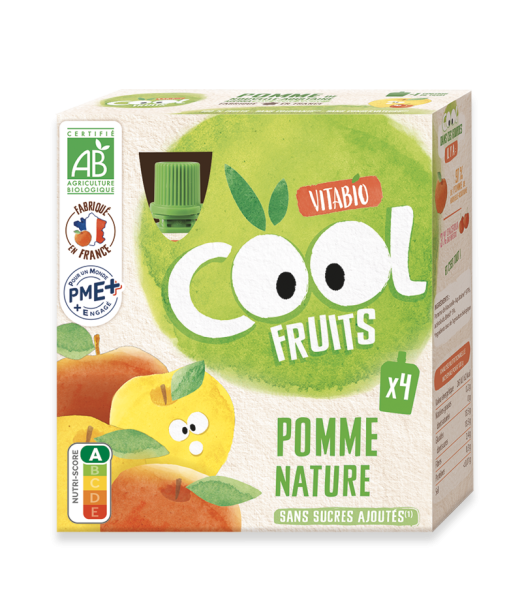 Vitabio Gourdes Pomme Nature Cool Fruits Céréales & Compotes -