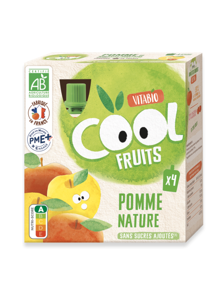 Vitabio Gourdes Pomme Nature Cool Fruits Céréales & Compotes -