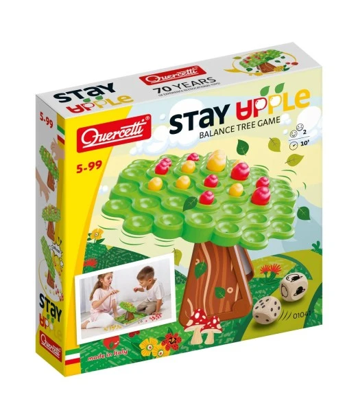 Quercetti Stay Apple! Tree balance game, balancing apple tree, 5 years+ 2