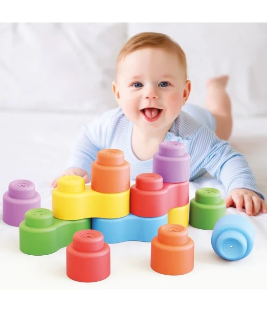 Quercetti Leggo blocks in soft silicone 12 pieces from 6 to 36 months 2