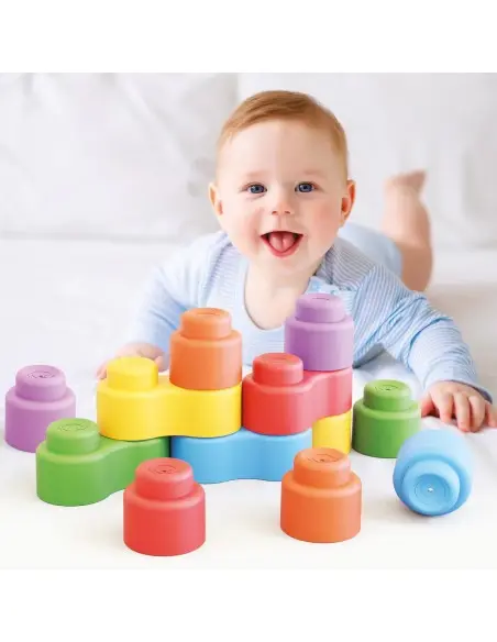 Quercetti Leggo blocks in soft silicone 12 pieces from 6 to 36 months — photo 2