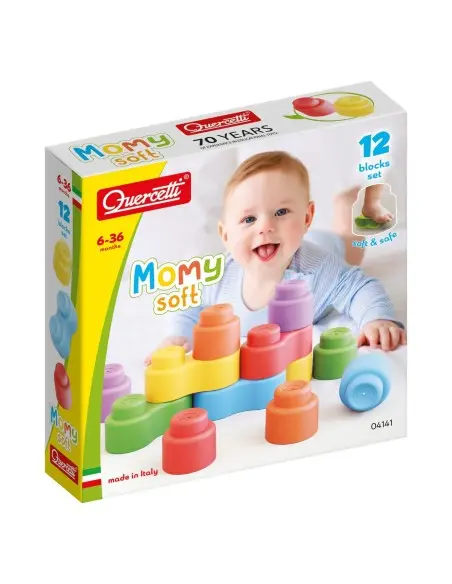 Quercetti Leggo blocks in soft silicone 12 pieces from 6 to 36 months