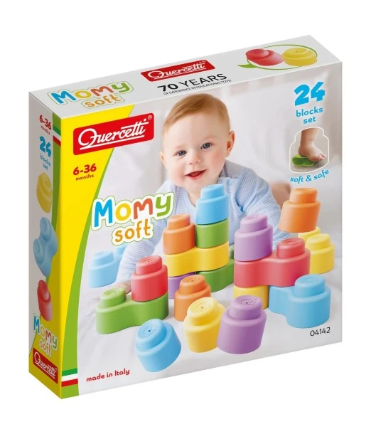 Quercetti Leggo Soft soft silicone blocks 24 pieces from 6 to 36 months