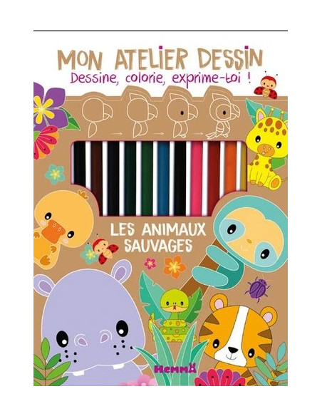 Mon atelier dessin - Les animaux sauvages 3ans+ 3 - 5 ans -