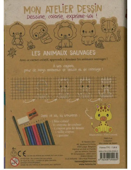 Mon atelier dessin - Les animaux sauvages 3ans+ 3 - 5 ans -
