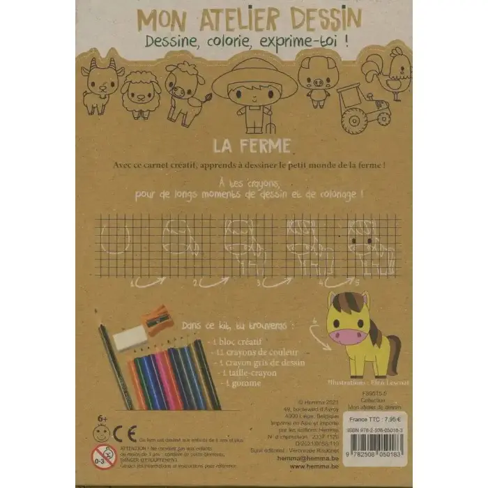 Mon atelier dessin: La ferme 3ans+ 3 - 5 ans - Hemma Maroc