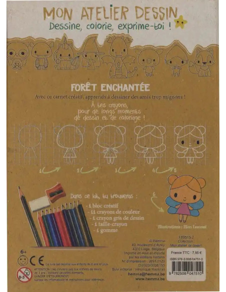 Mon atelier dessin: Forêt enchantée 3ans+ 3 - 5 ans - Hemma
