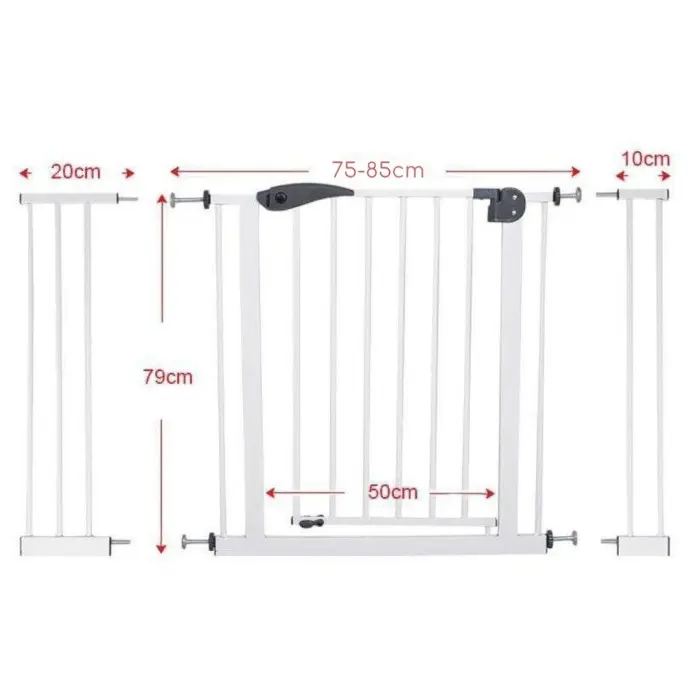 Bébé Safe Barrière de Sécurité Blanc 75 à 85cm Barrière de