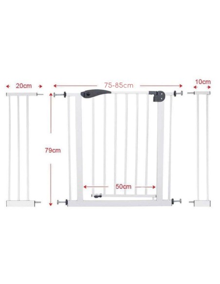 Bébé Safe Barrière de Sécurité Blanc 75 à 85cm Barrière de