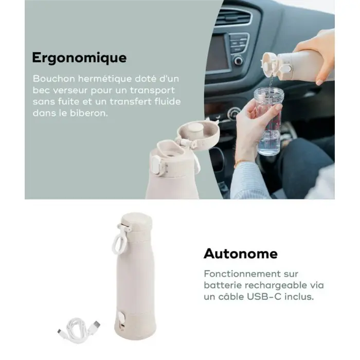 Babymoov Chauffe-biberon nomade rechargeable Moov & Feed