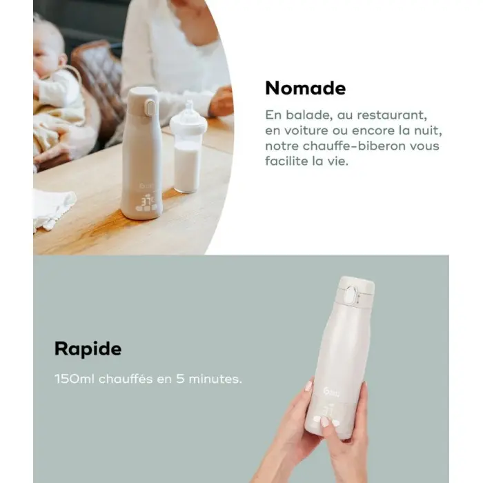 Babymoov Chauffe-biberon nomade rechargeable Moov & Feed