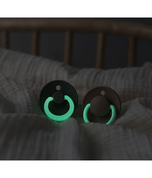 Sucette BIBS Glow Pack De 2 Babyblue / Iron Sucettes - BIBS 2