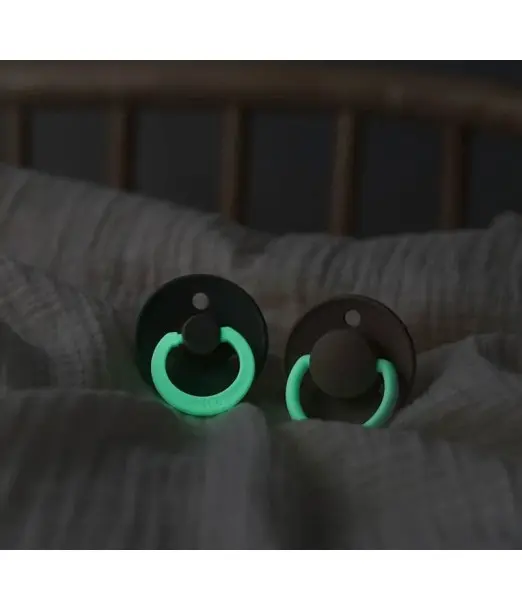 Sucette BIBS Glow Pack De 2 Babyblue / Iron Sucettes - BIBS 2