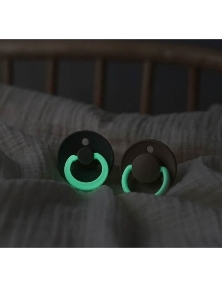 Sucette BIBS Glow Pack De 2 Babyblue / Iron Sucettes - BIBS