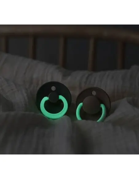 Sucette BIBS Glow Pack De 2 Babyblue / Iron Sucettes - BIBS