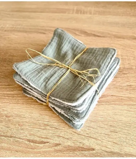 Mini Babounj Lingettes Lavables « Double gaze » en fibre de 2