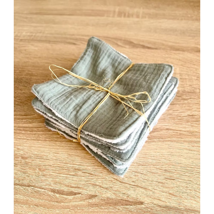 Mini Babounj Lingettes Lavables « Double gaze » en fibre de