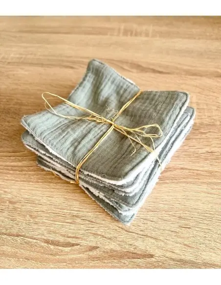 Mini Babounj Lingettes Lavables « Double gaze » en fibre de