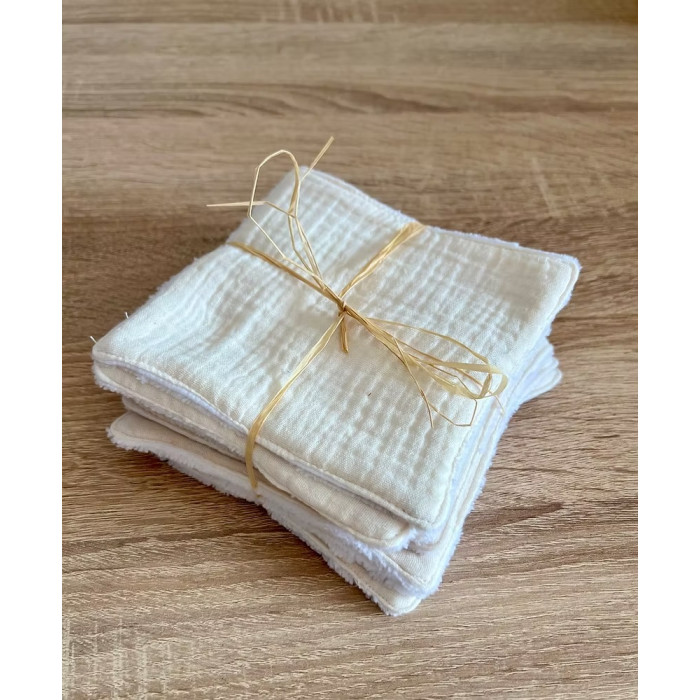 Mini Babounj Lingettes Lavables « Double gaze » en fibre de