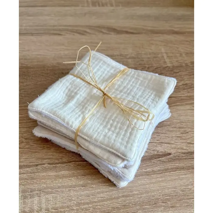 Mini Babounj Lingettes Lavables « Double gaze » en fibre de