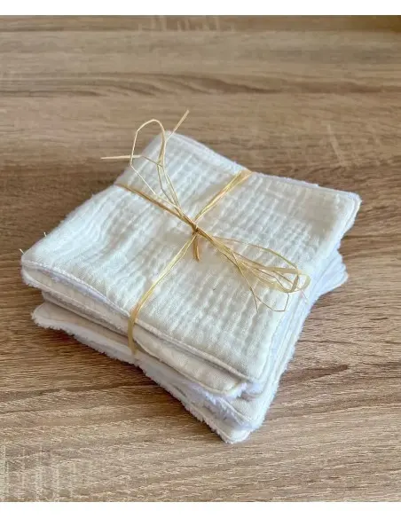 Mini Babounj Lingettes Lavables « Double gaze » en fibre de