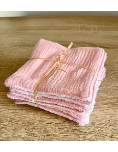 Mini Babounj Lingettes Lavables « Double gaze » en fibre de