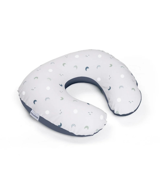 Doomoo Coussin D'allaitement Softy Blue Grey Moon au Maroc - Baby And Mom