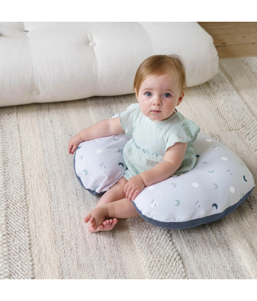 Doomoo Coussin D'allaitement Softy Blue Grey Moon au Maroc - Baby And Mom 2