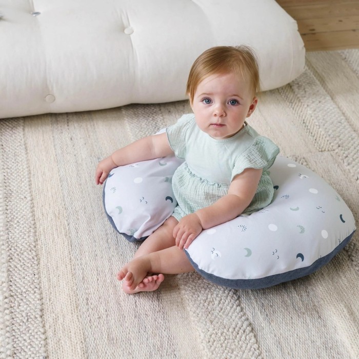Doomoo Coussin D'allaitement Softy Blue Grey Moon Coussin
