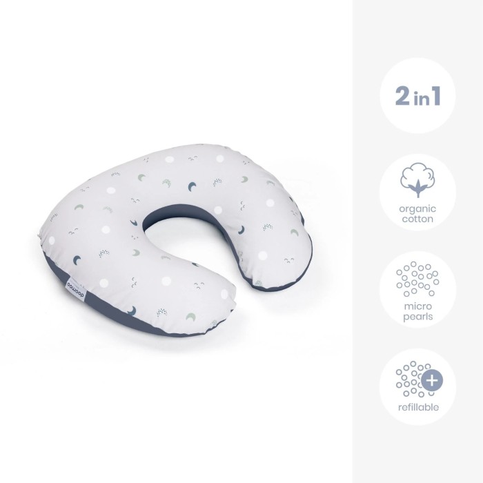Doomoo Coussin D'allaitement Softy Blue Grey Moon Coussin