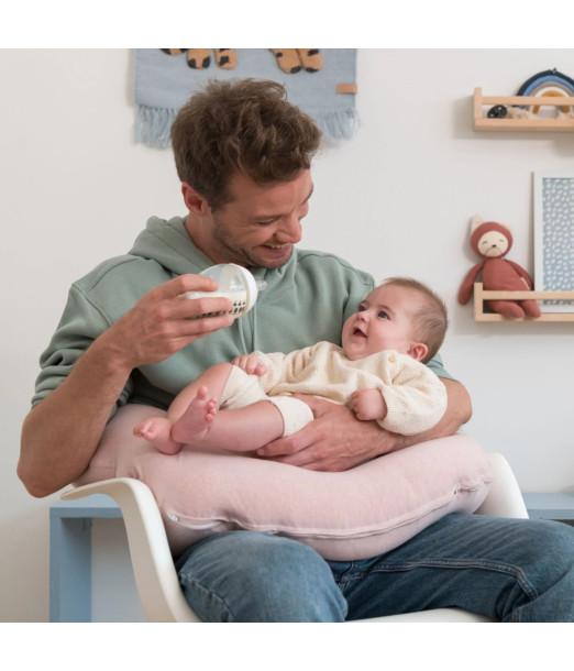 Doomoo Coussin D'allaitement Softy Chiné Pink au Maroc - Baby And Mom 2