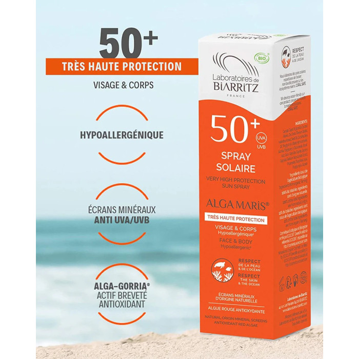 Biarritz Spray Solaire SPF50 100ml Crème Solaire - Biarritz