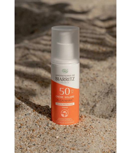 Biarritz Crème solaire Visage SPF50 certifiée Bio 50ml 2