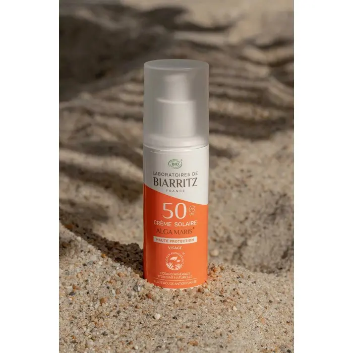 Biarritz Crème solaire Visage SPF50 certifiée Bio 50ml