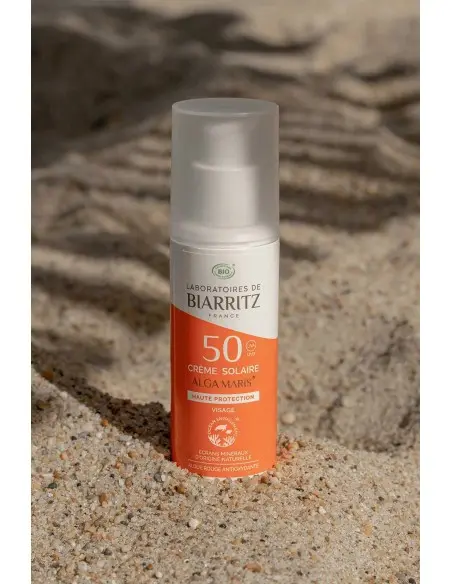 Biarritz Crème solaire Visage SPF50 certifiée Bio 50ml
