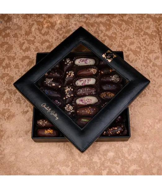 Boîte de Dattes enrobées - 30 pièces Chocolat & Macaron -