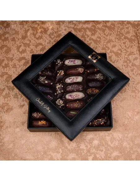 Boîte de Dattes enrobées - 30 pièces Chocolat & Macaron -