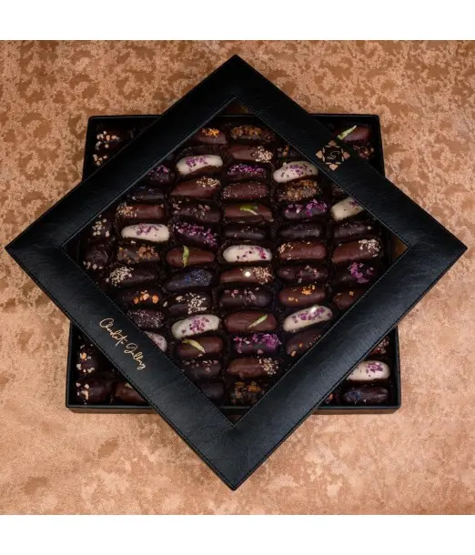 Boîte de Dattes enrobées - 72 pièces Chocolat & Macaron -