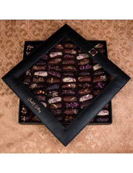 Boîte de Dattes enrobées - 72 pièces Chocolat & Macaron -