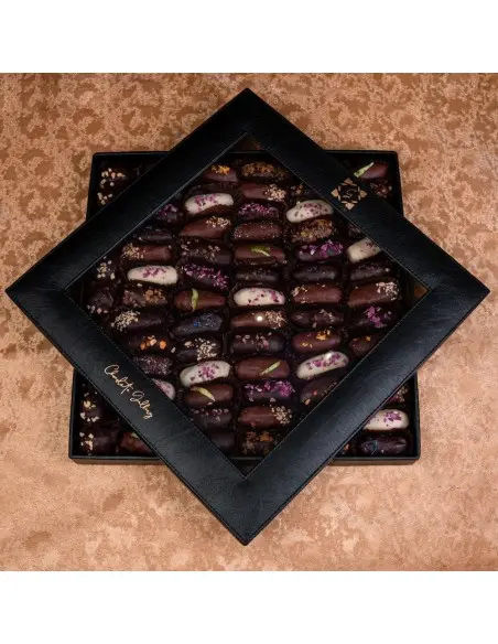 Boîte de Dattes enrobées - 72 pièces Chocolat & Macaron -