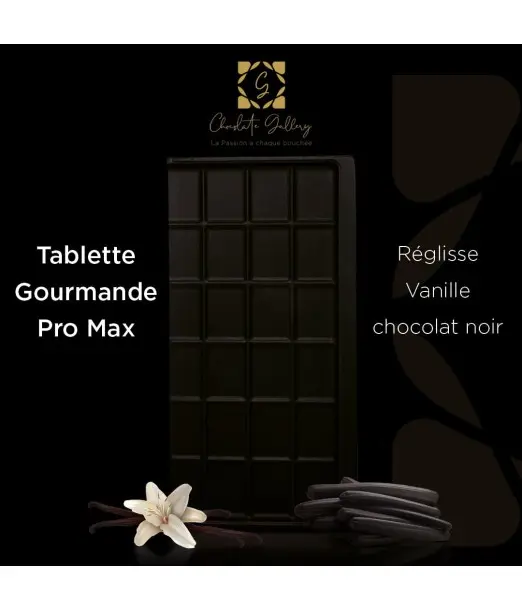 Tablette de Chocolat Gourmande Réglisse, Vanille, Chocolat noir