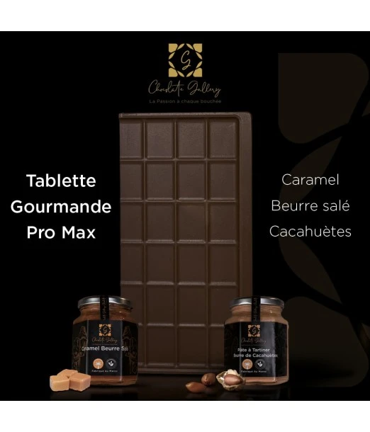 Gourmet salted butter chocolate bar, peanut paste, milk chocolate