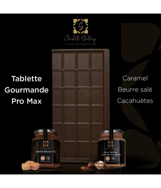 Tablette de Chocolat Gourmande Beurre salé, Pâte Cacahuètes