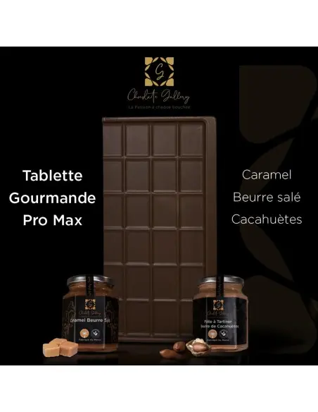 Gourmet salted butter chocolate bar, peanut paste, milk chocolate