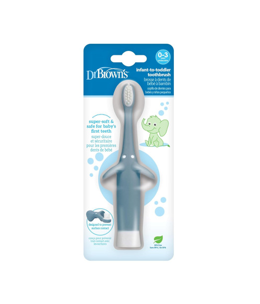 Dr. Brown's - Brosse à dents 0-3A - Bleu au Maroc - Baby And Mom