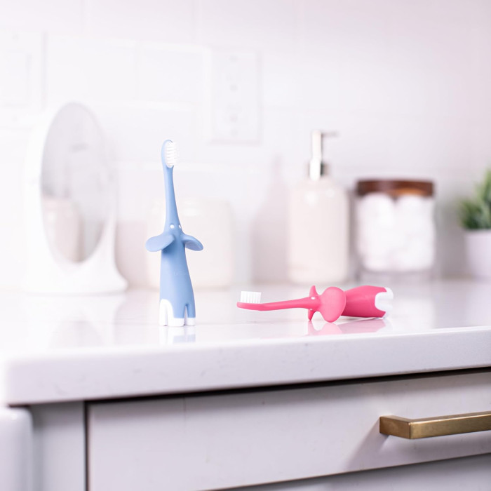 Dr Brown's Brosse à dent 0-3ans Rose dans Brosse à dents chez Baby And Mom Maroc