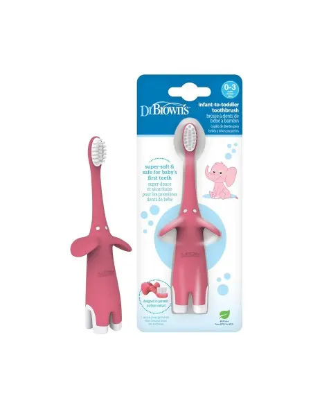 Dr Brown's toothbrush from 0 to 3 years pink