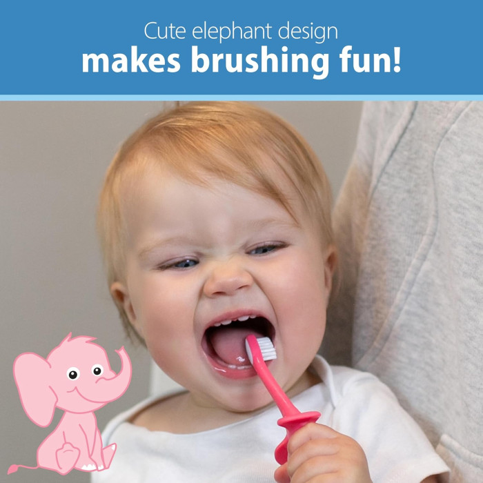 Dr Brown's Brosse à dent 0-3ans Rose dans Brosse à dents chez Baby And Mom Maroc